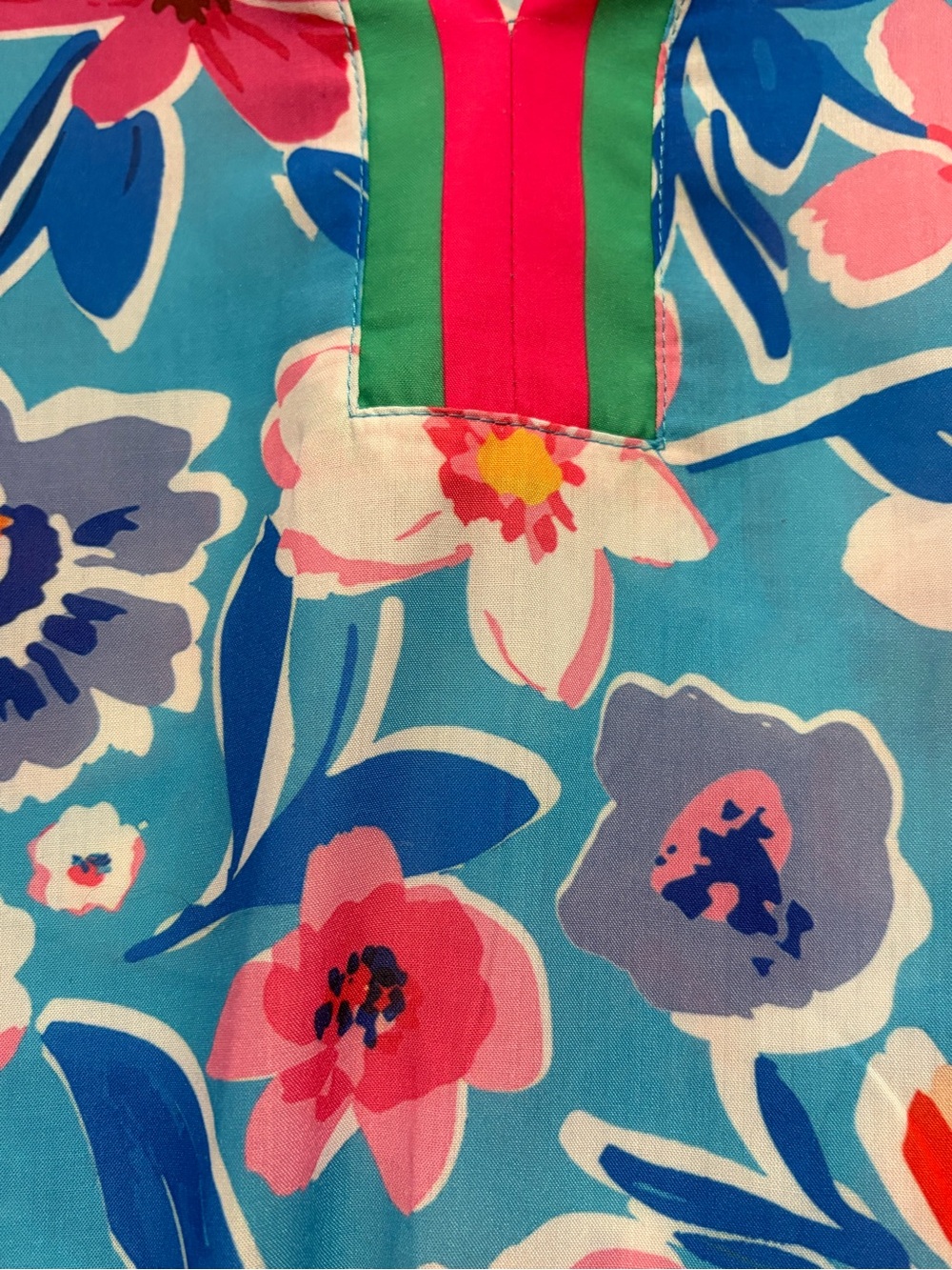 Almost Pink Floral Top with Pink & Orange Blooms - Picture 5 of 7